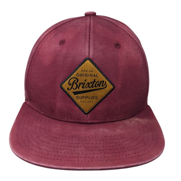 Original Brixton Supplies Snapback Hat Red One Size Adjustable Embroidered - Picture 1 of 10